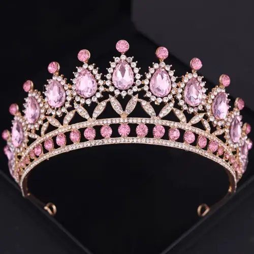 Corona Gala rosa dorada