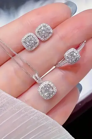 Conjunto de semi joyas Solitario