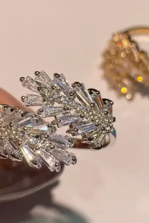 Anillo ramita de circonia plateado