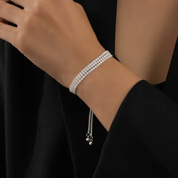 Pulcera strass tres lineas ajustable