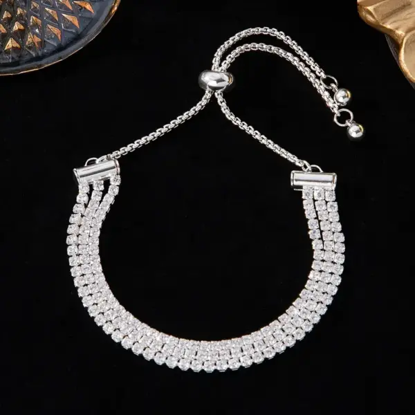 Pulcera strass tres lineas ajustable - Imagen 3