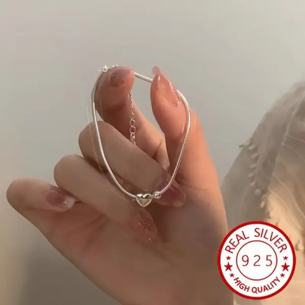 Pulcera Corazon Plata 925 - Imagen 3