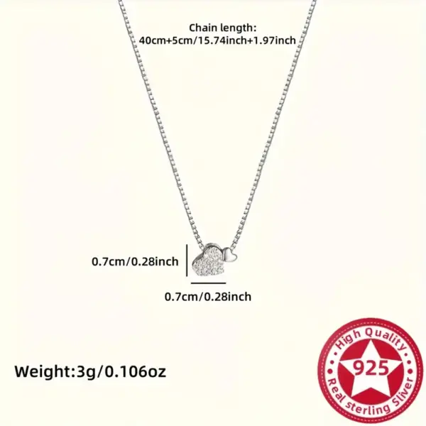 Collar corazon plata 925 - Imagen 3