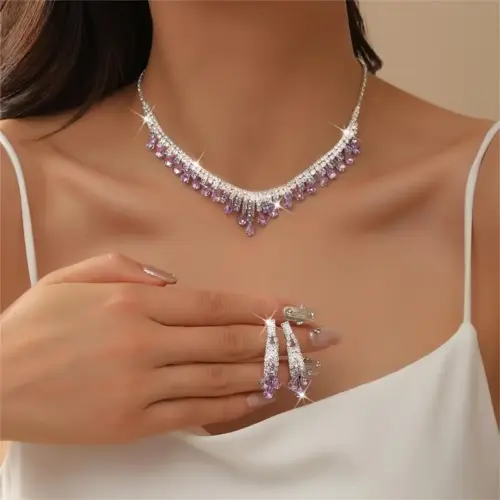 Conjunto de joyeria lila