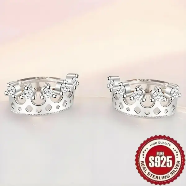 Aritos Coronita plata 925 - Imagen 9