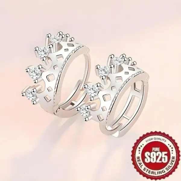 Aritos Coronita plata 925 - Imagen 6