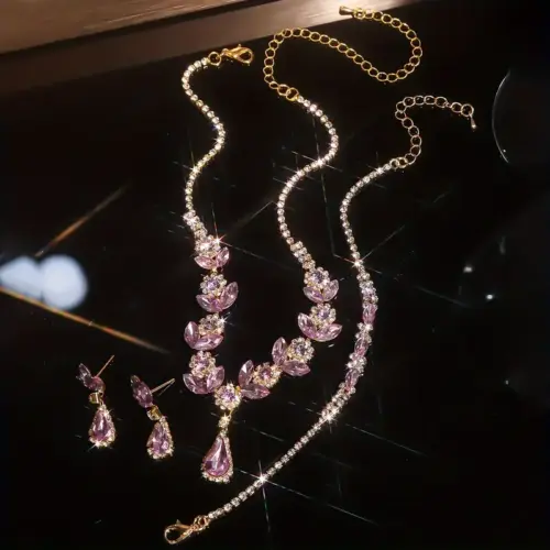 Conjunto de Joyeria Camelia Lila, oro gold
