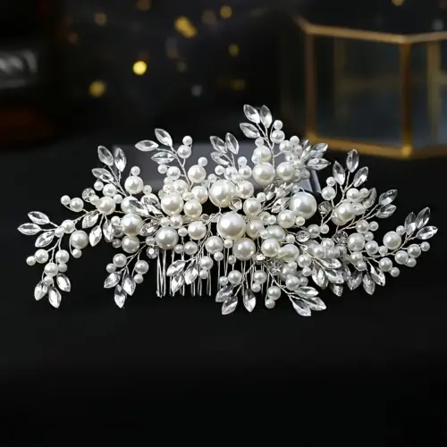 Tocado Novia Perlas y Brillos