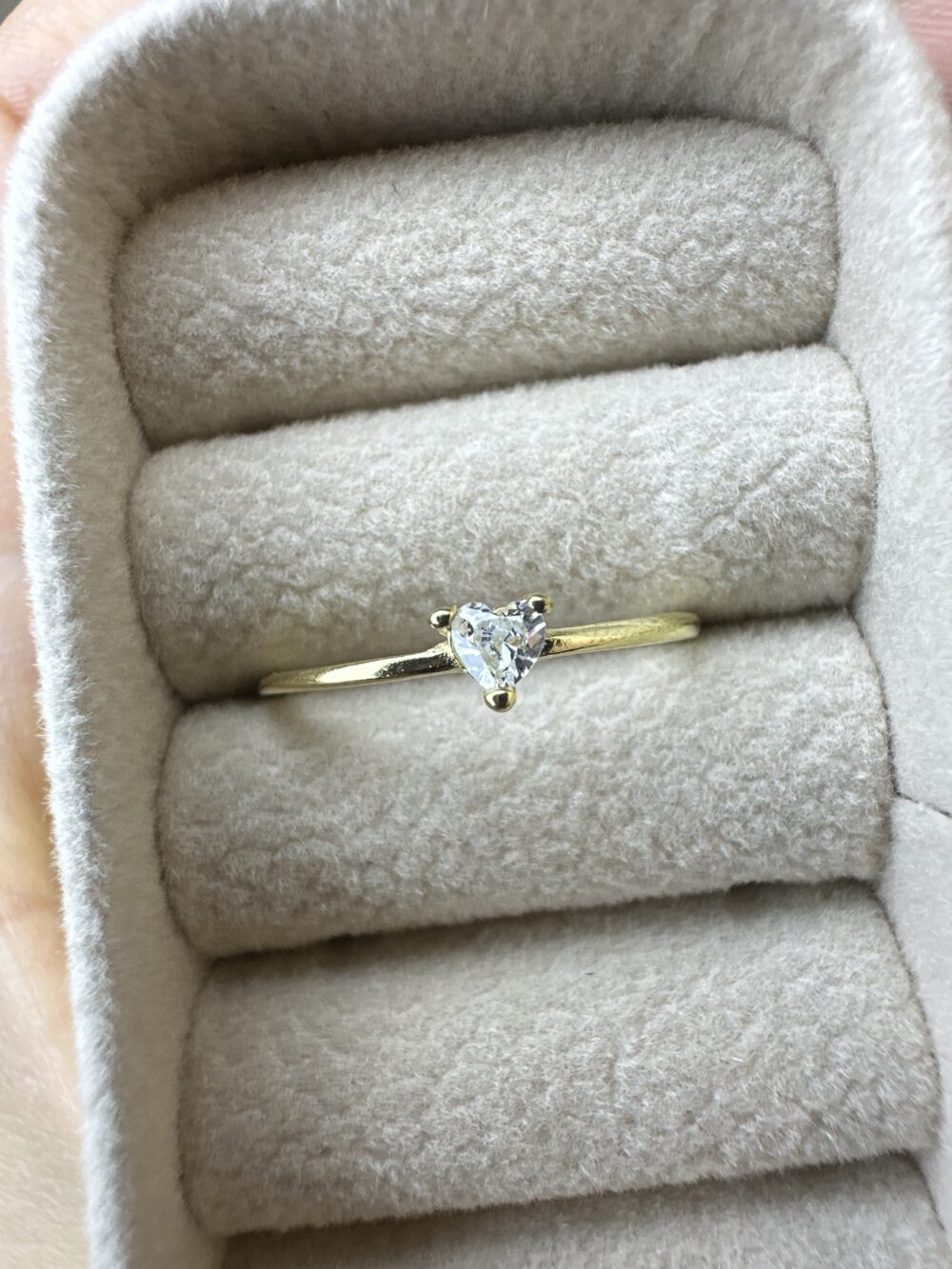 Anillo Solitario Corazon plata S925 (talle7) - Imagen 3