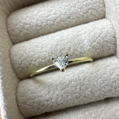 Anillo Solitario Corazon plata S925 (talle7)