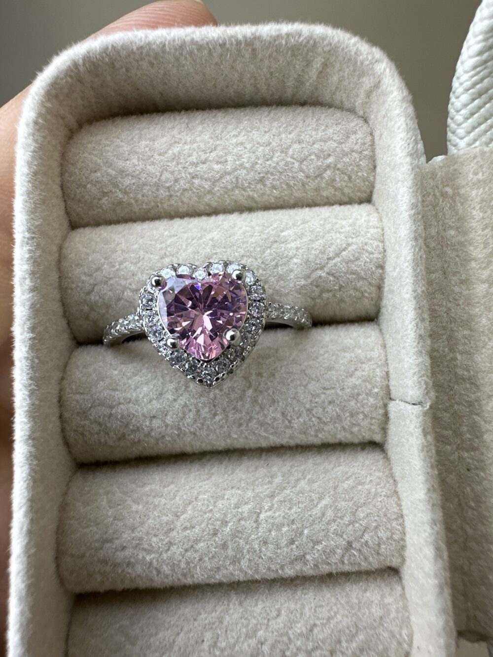 Anillo corazón de plata S925 (Talle 6) - Imagen 3