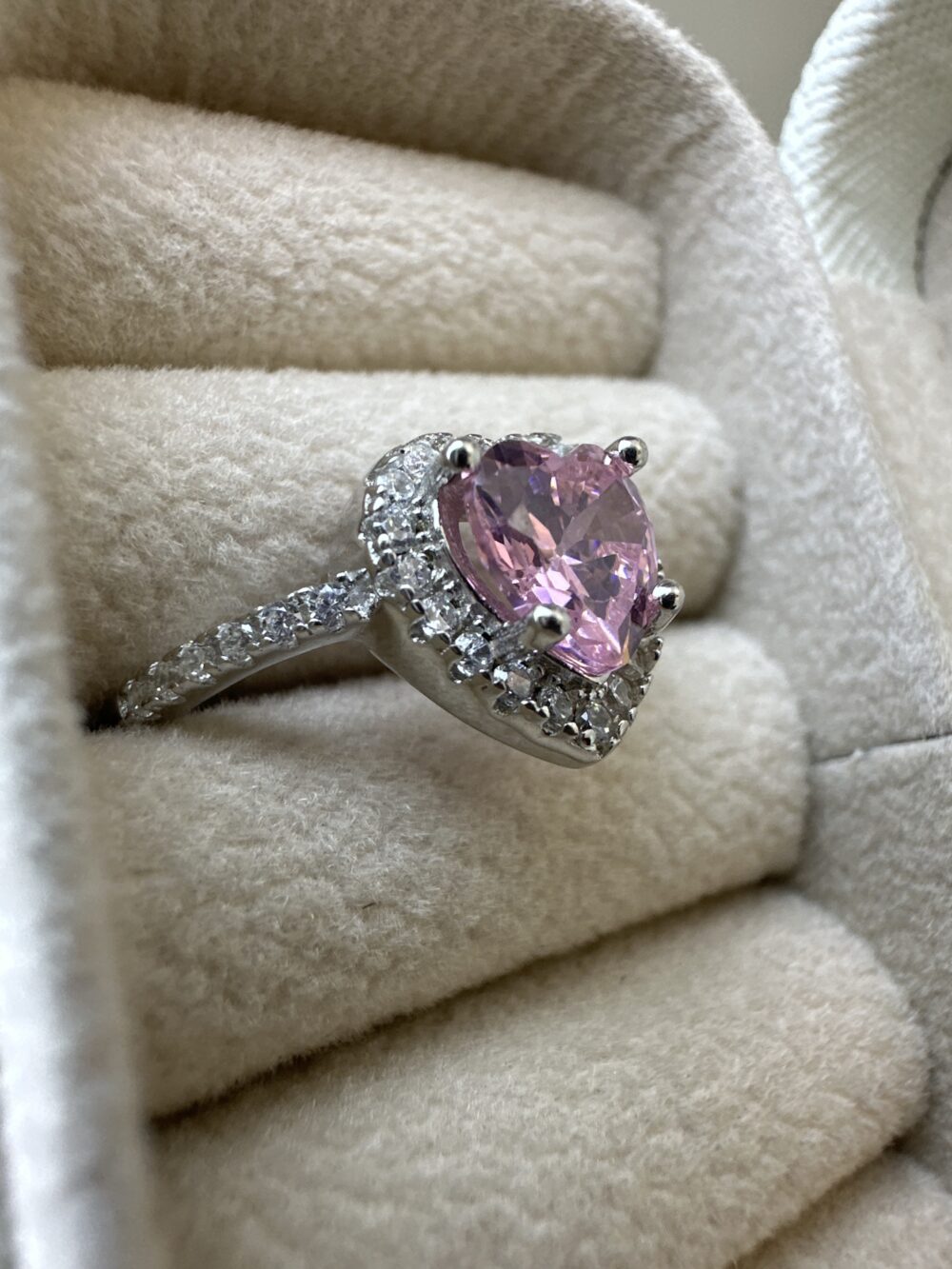 Anillo corazón de plata S925 (Talle 6) - Imagen 2