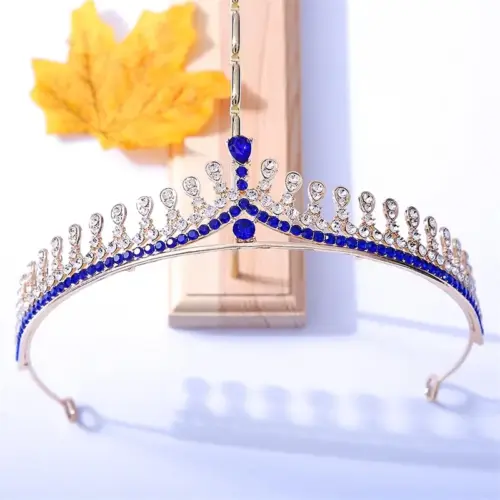 Corona Maibel Dorada azul