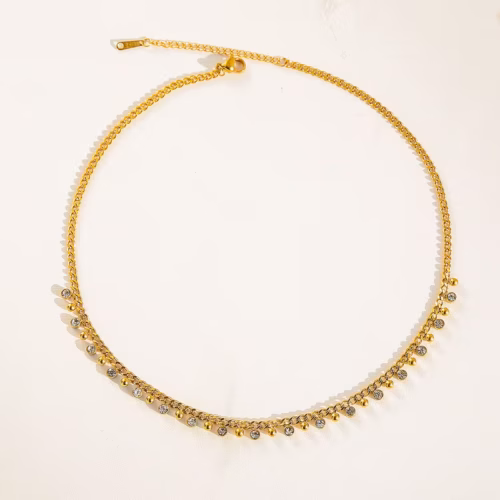 Collar de Acero con Circón sintético