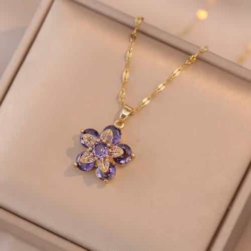 Cadenita Flor Lila