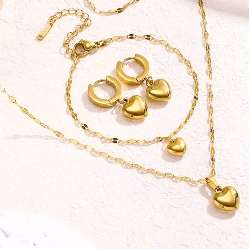 Conjunto de joyeria Corazon Acero