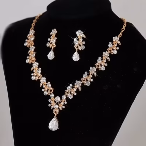 Conjunto de Joyeria Flor de cristal