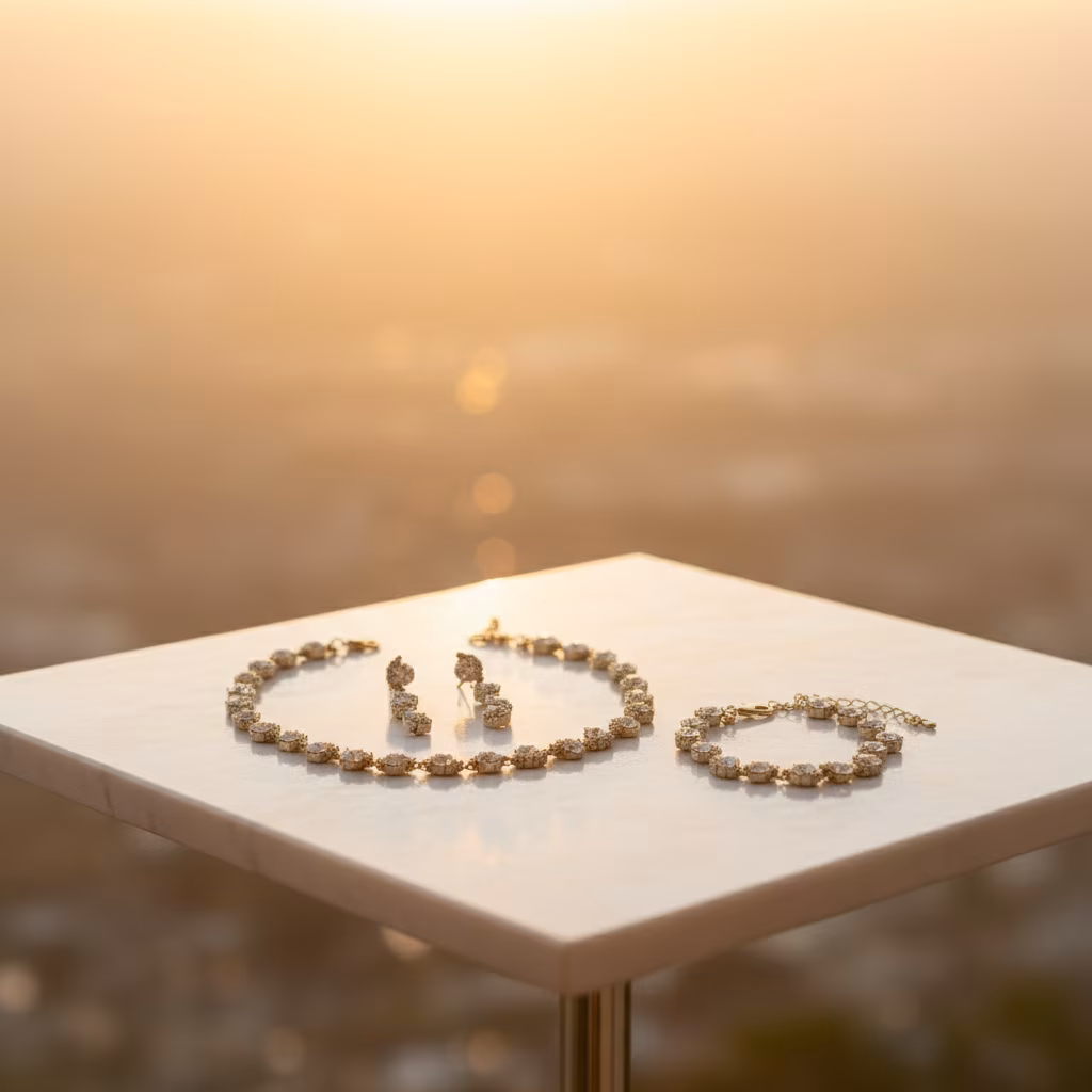 Conjunto de Joyería Ondulada Deli - Imagen 6