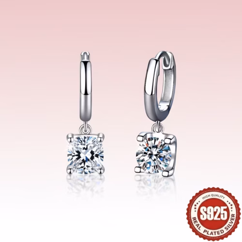 Aros  de Plata S925 con Zirconia Gota
