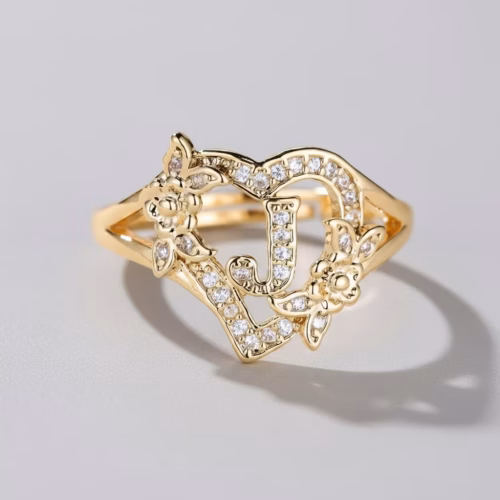 Anillo ajustable Inicial (J)