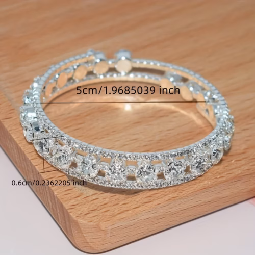 Brazalete tres Aros Fantasia Plateado