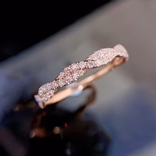 Anillo Oro Rosa Atena Zirconias Brillantes (Talle10)