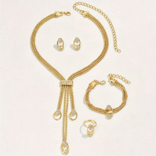 Set de Joyería Livia Dorado de Lujo 4 Piezas