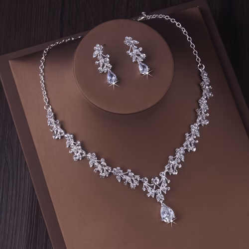 Conjunto de Joyeria Flor de cristal