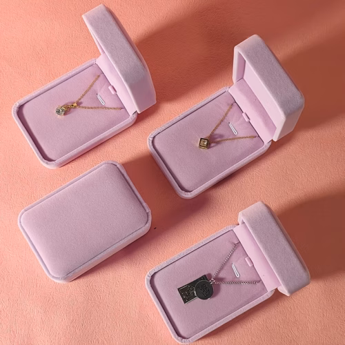 Caja de Regalo Valentina, rosa, para collares y joyas