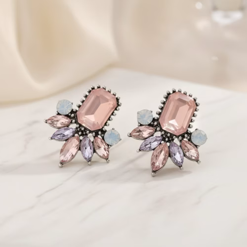 Caravanas Vera con Incrustaciones de Diamantes de Imitación