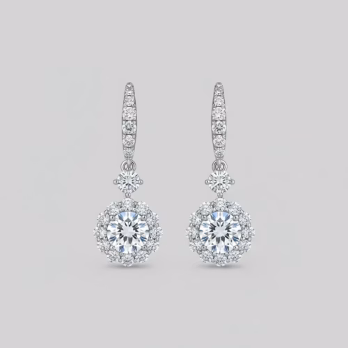Arito Plateados Olivia con Flores de Zirconia Brillantes